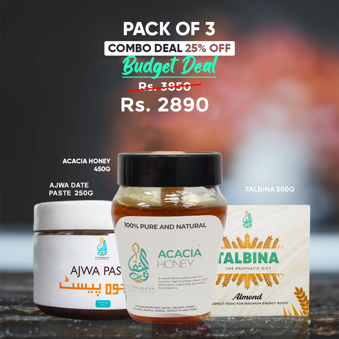 Budget Deal(Ajwa Paste, Acacia Honey, and Talbina – 25% Off)