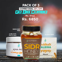 Go Big Combo(Ajwa Paste, Sider Honey, and Talbina – 25% Off)